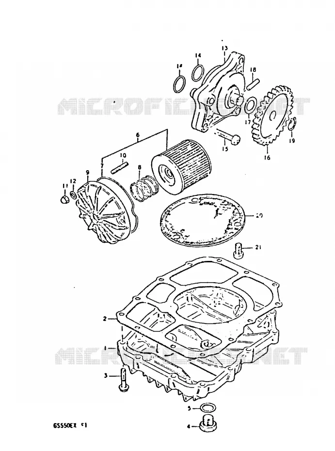 POMPE A HUILE - FILTRE A HUILE Suzuki MOTO 550 GS 1981  GS550EX(X)