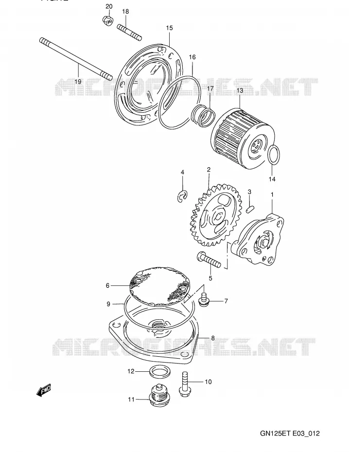POMPE A HUILE Suzuki MOTO 125 GN 1996  GN125ET(E3)