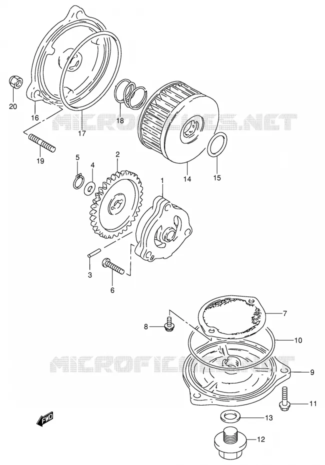 POMPE A HUILE Suzuki MOTO 250 GN 1994  GN250R(E2)
