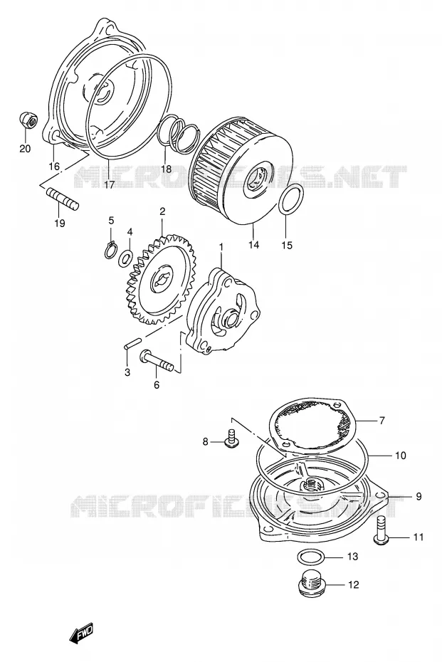 POMPE A HUILE Suzuki MOTO 250 GN 1998  GN250W(E2)