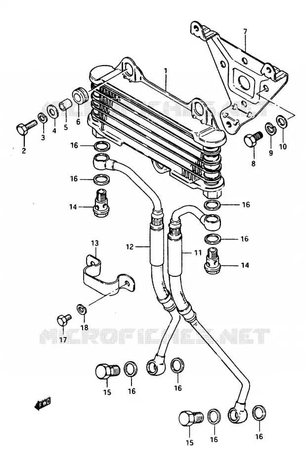 RADIATEUR D'HUILE Suzuki MOTO 1100 GSX-E 1984  GSX1100EE(E/F/G)