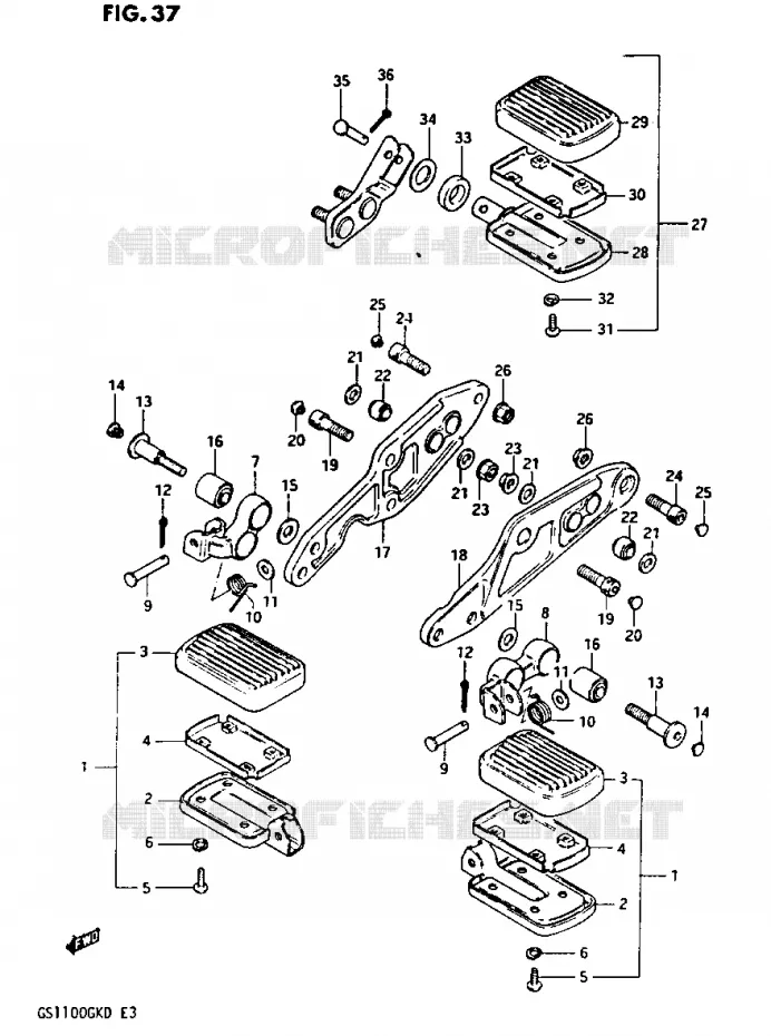 REPOSE PIED (GS1100GK2/GKD) Suzuki MOTO 1100 GS-G 1982  GS1100GK2(Z/2/D)
