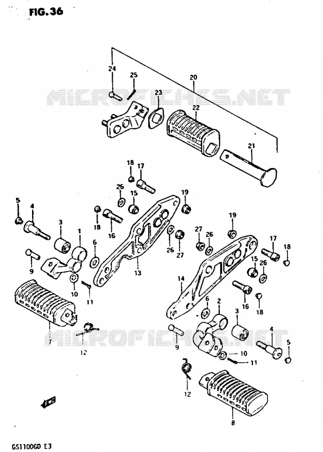 REPOSE PIED (MODELE D) Suzuki MOTO 1100 GS-G 1983  GS1100GD(Z/D)