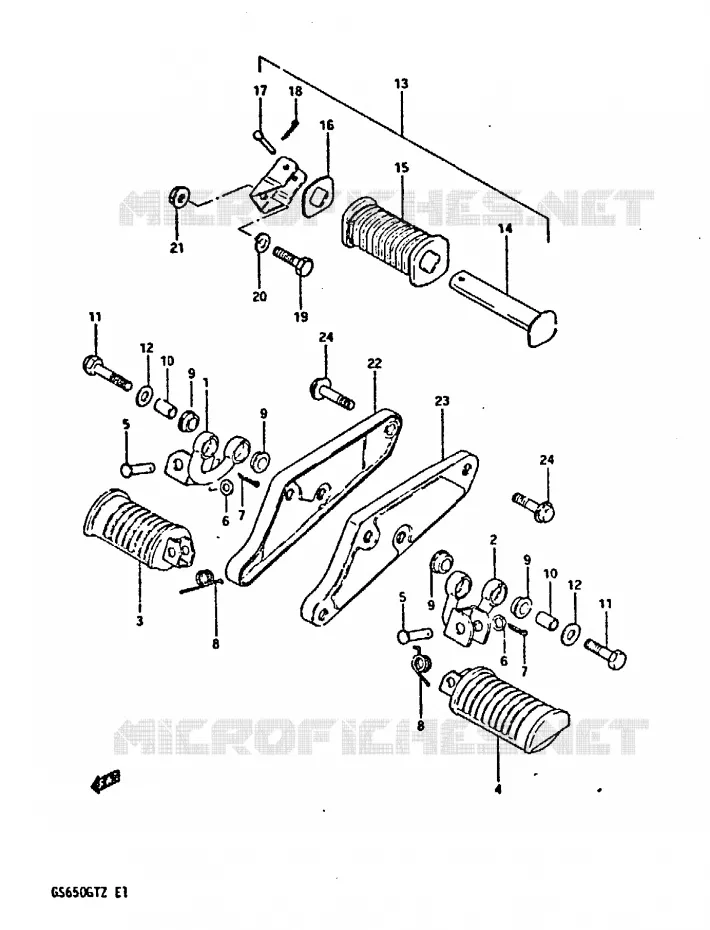 REPOSE PIED (MODELE X) Suzuki MOTO 650 GS 1982  GS650GTZ(X/Z)