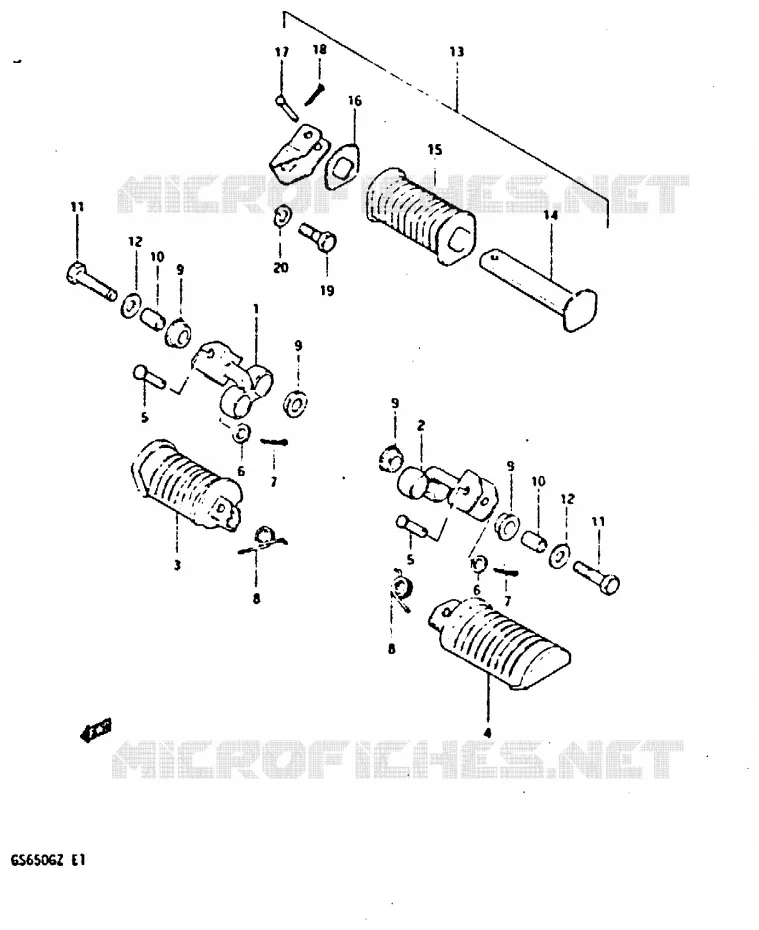 REPOSE PIED (MODELE X) Suzuki MOTO 650 GS 1982  GS650GZ(X/Z)