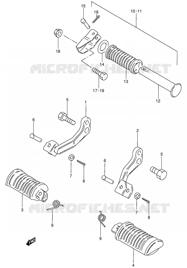 REPOSE PIED Suzuki MOTO 125 GN 1991  GN125EM(E1)