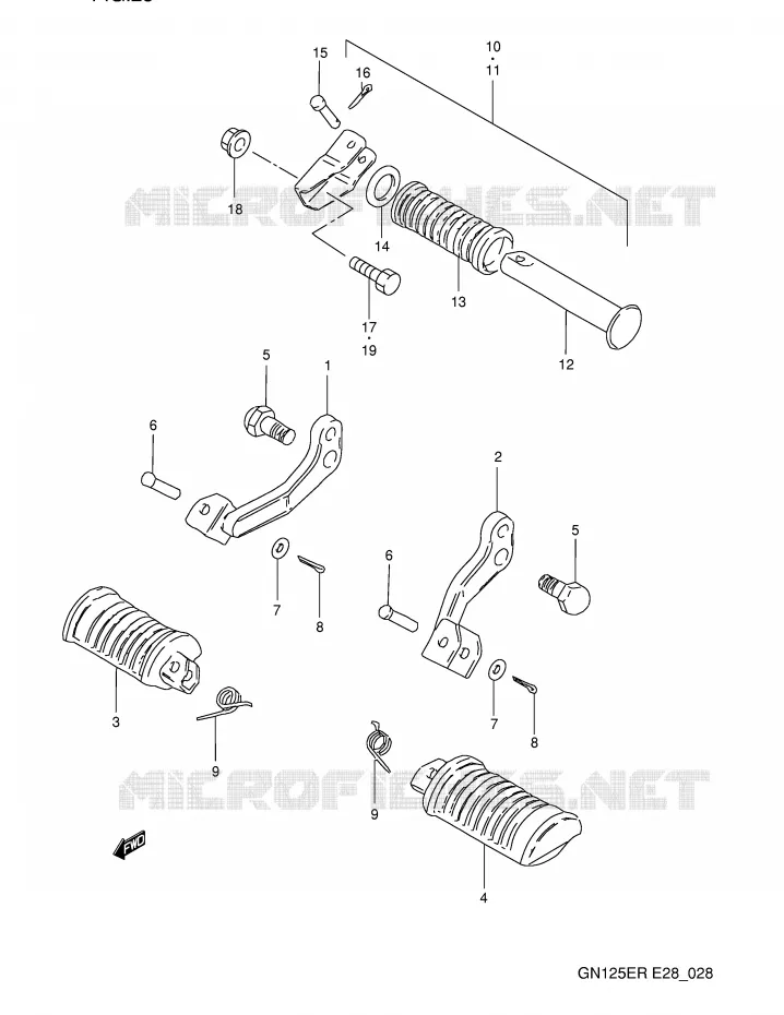 REPOSE PIED Suzuki MOTO 125 GN 1993  GN125EP(E28)