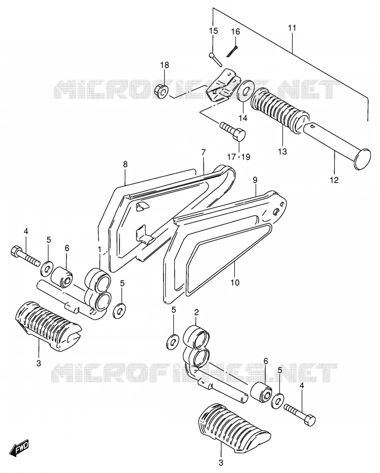 REPOSE PIED Suzuki MOTO 125 GS 1994  GS125ESR(E1)
