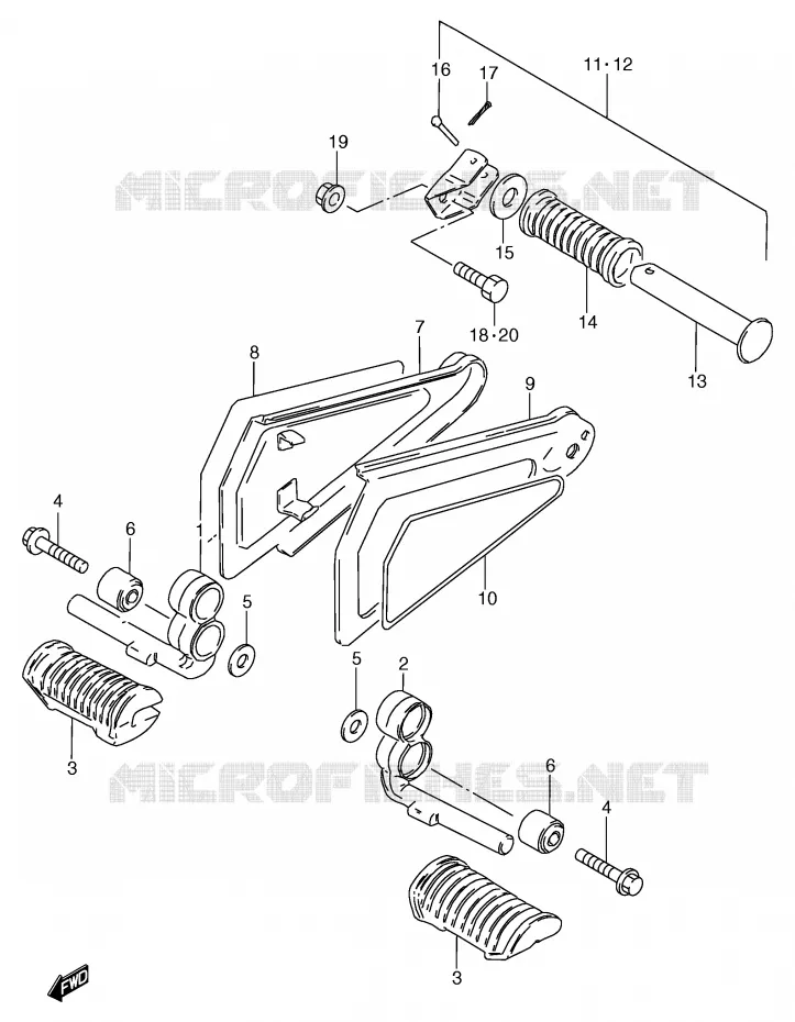 REPOSE PIED Suzuki MOTO 125 GS 2000  GS125SUY(E71)