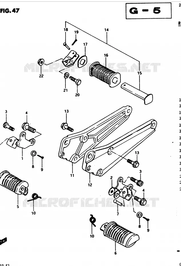 REPOSE PIED Suzuki MOTO 450 GS 1983  GS450D(2/Z/D)