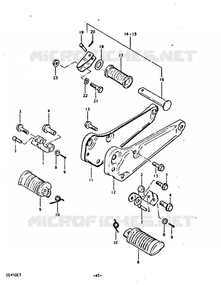 REPOSE PIED Suzuki MOTO 450 GS 1996  GS450T(T)