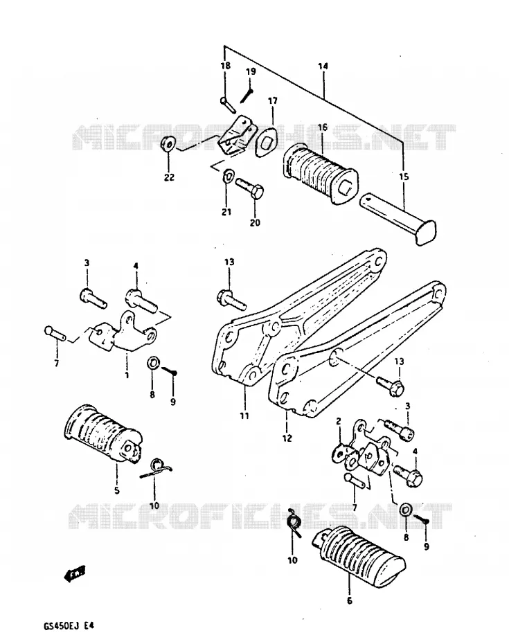 REPOSE PIED Suzuki MOTO 450 GS-E 1988  GS450EUJ(E/F/G/H/J)