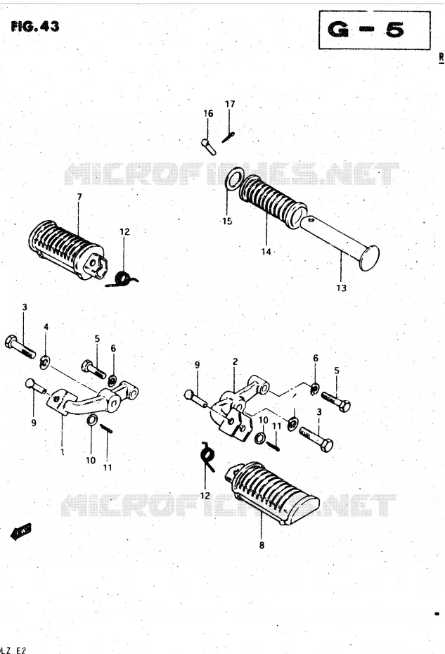 REPOSE PIED Suzuki MOTO 450 GS-L 1982  GS450LZ(E2)