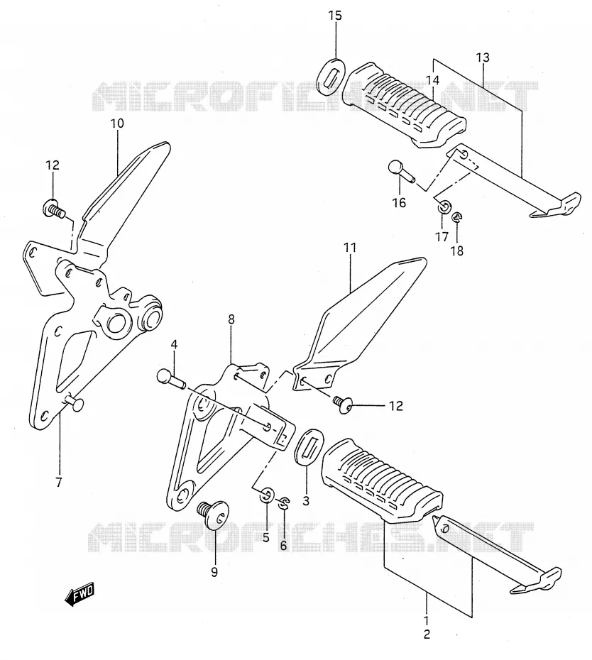 REPOSE PIED Suzuki MOTO 500 GS-E 1993  GS500EUP(E28)