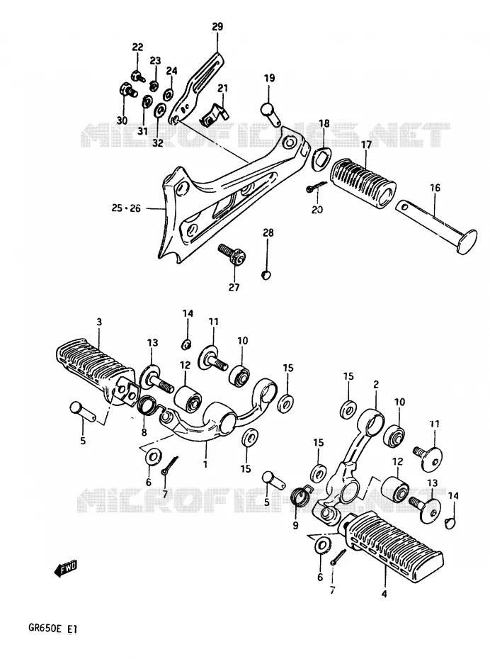 REPOSE PIED Suzuki MOTO 650 TEMPTER 1983  GR650D(D/E)