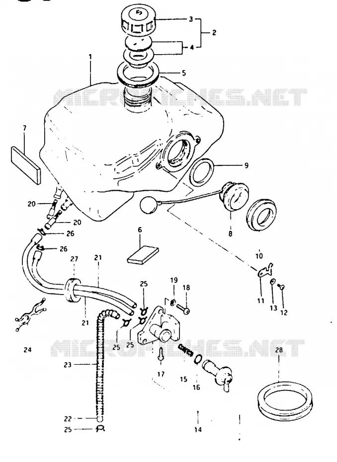 RESERVOIR D'ESSENCE (FS50X E2, ~F.NO.190687) Suzuki SCOOTER 50 FS 1999  FS50X