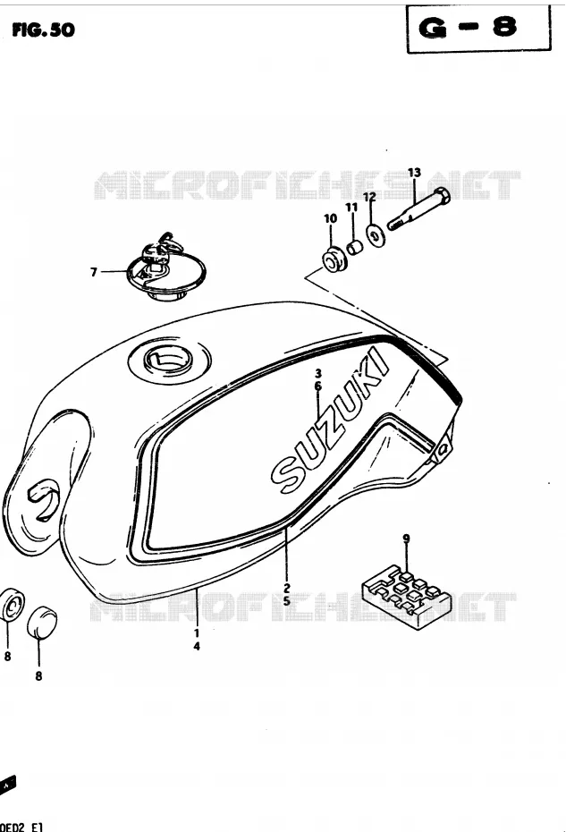 RESERVOIR D'ESSENCE (GS450SD E6, E15, E24, E34) Suzuki MOTO 450 GS-S 1982  GS450SZ(2/Z/D)