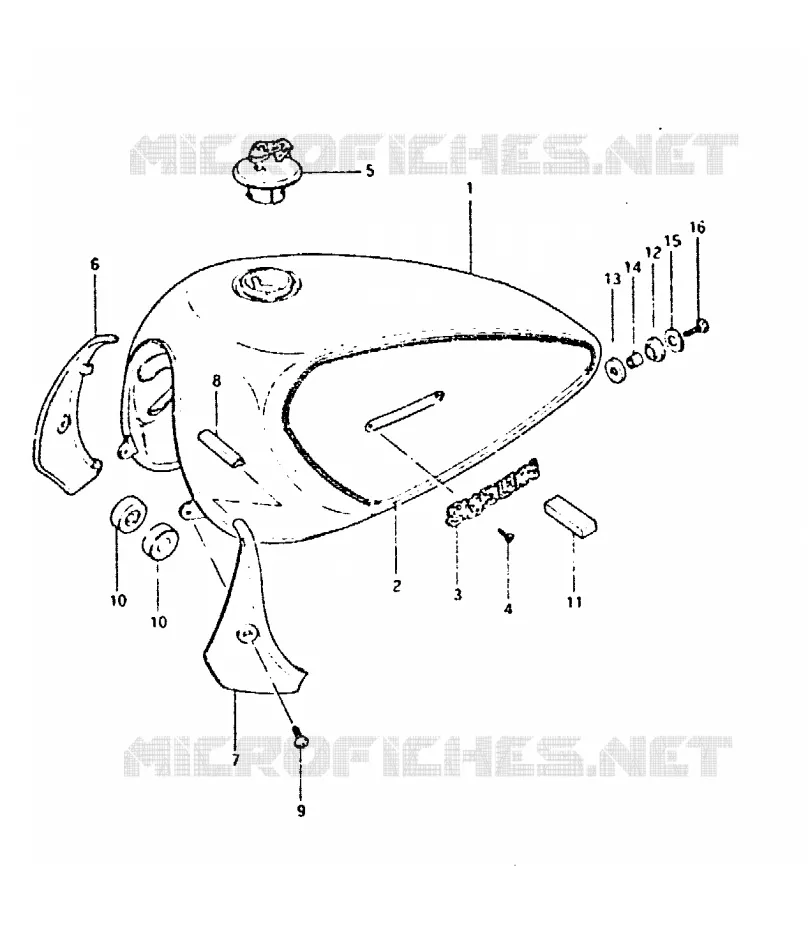 RESERVOIR D'ESSENCE (GSX400LX) Suzuki MOTO 400 GSX 1980  GSX400LX(T/X)