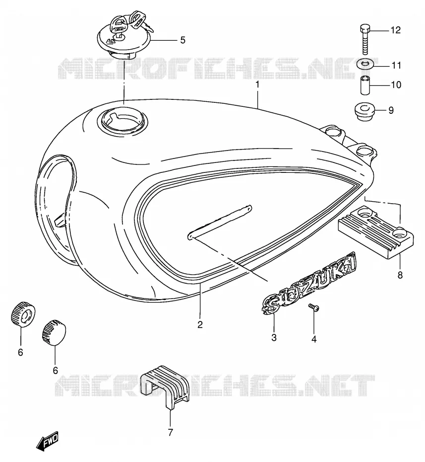 RESERVOIR D'ESSENCE (MODELE D/K/M/N/R) Suzuki MOTO 125 GN 1982  GN125Z(E1)