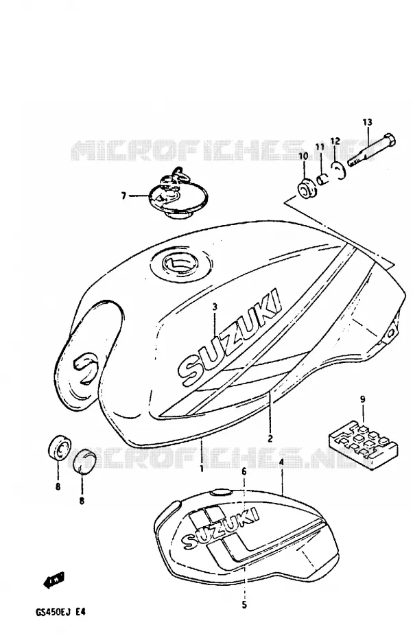 RESERVOIR D'ESSENCE (MODELE H/J) Suzuki MOTO 450 GS-E 1988  GS450EUJ(E/F/G/H/J)