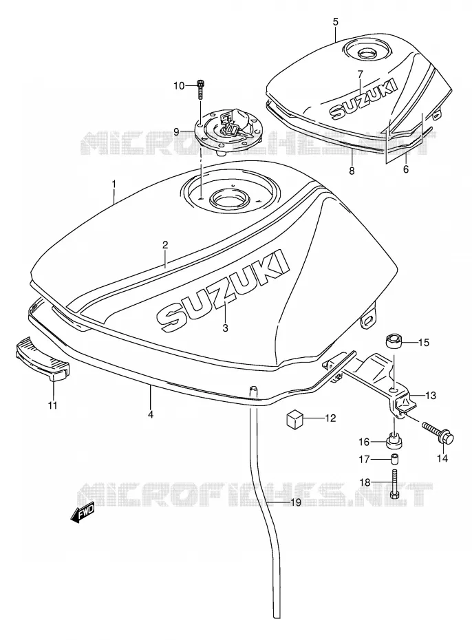 RESERVOIR D'ESSENCE (MODELE K/L) Suzuki MOTO 500 GS-E 1996  GS500ET(E2)