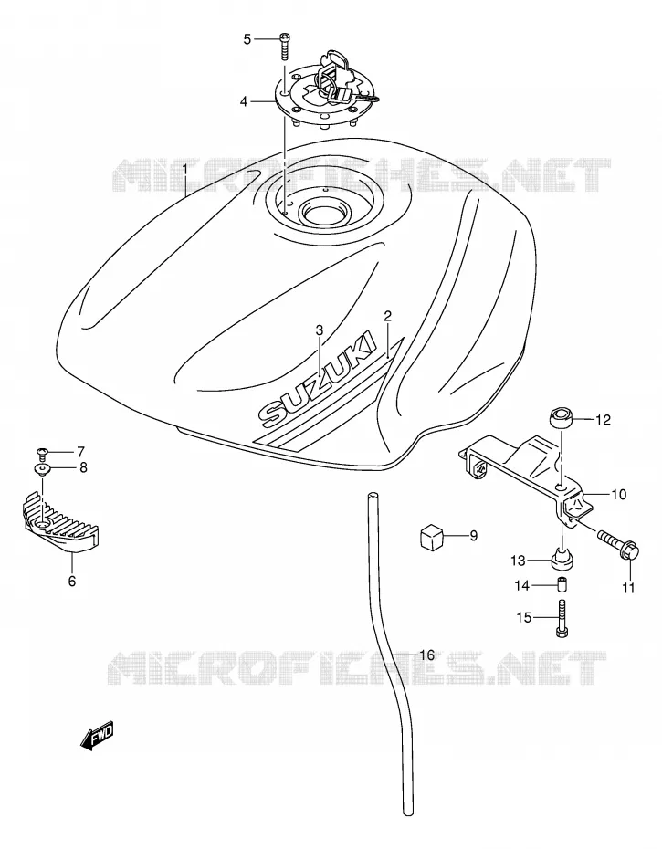 RESERVOIR D'ESSENCE (MODELE K1) Suzuki MOTO 500 GS-E 2001  GS500K1(E2)