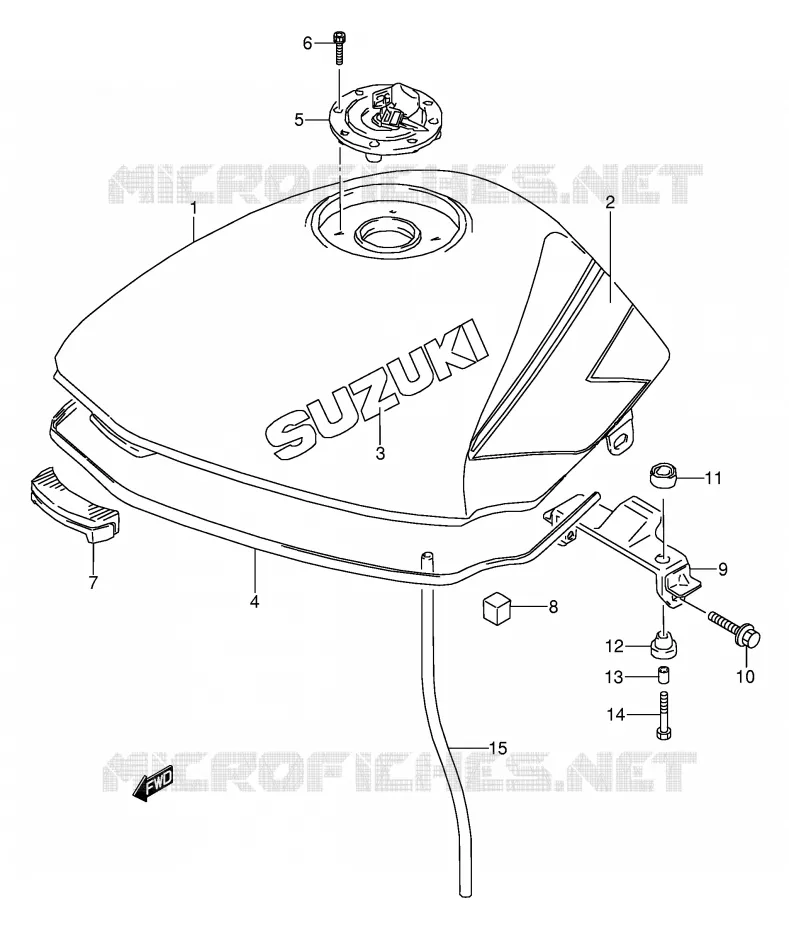 RESERVOIR D'ESSENCE (MODELE M) Suzuki MOTO 500 GS-E 1991  GS500EM(E2)