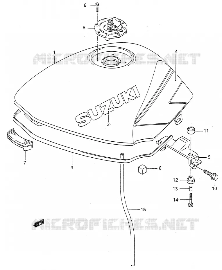 RESERVOIR D'ESSENCE (MODELE M) Suzuki MOTO 500 GS-E 1991  GS500EUM(E28)