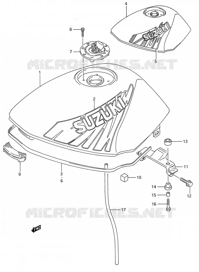 RESERVOIR D'ESSENCE (MODELE N/P) Suzuki MOTO 500 GS-E 1995  GS500EUS(E28)