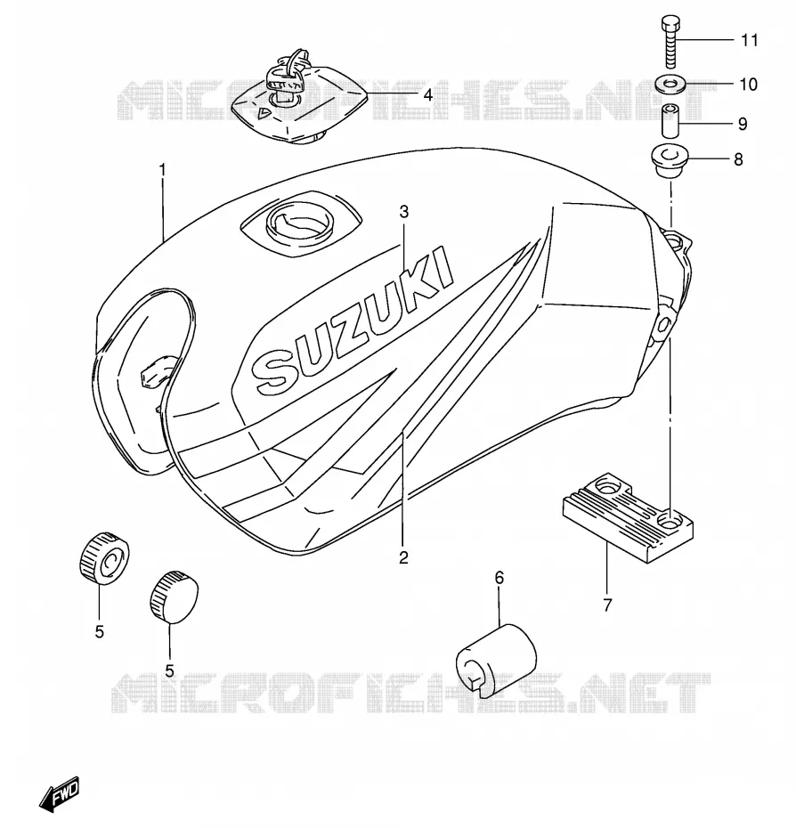 RESERVOIR D'ESSENCE (MODELE R P37) Suzuki MOTO 125 GS 1982  GS125EZ(E1)