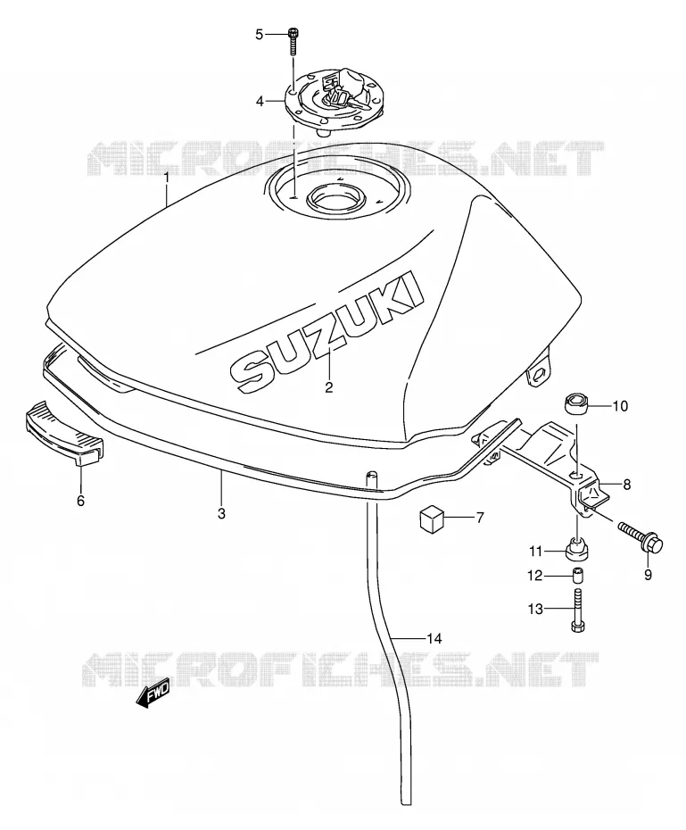RESERVOIR D'ESSENCE (MODELE R/S) Suzuki MOTO 500 GS-E 1994  GS500EUR(E2)