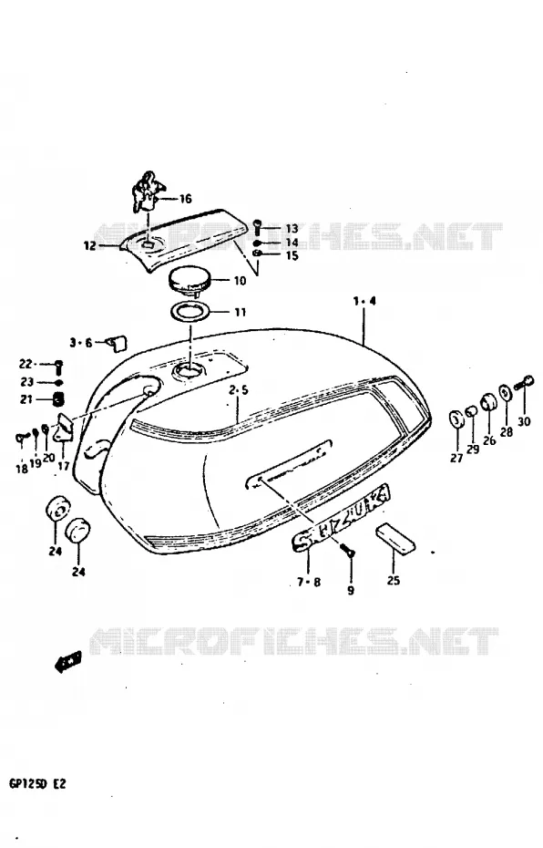 RESERVOIR D'ESSENCE (MODELE X) Suzuki MOTO 125 GP 1999  GP125X(X/D)