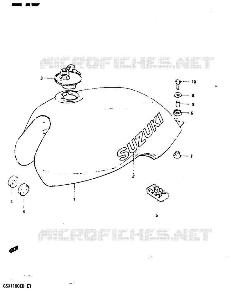 RESERVOIR D'ESSENCE (MODELE Z) Suzuki MOTO 1100 GSX-E 1983  GSX1100EXD(Z/D)