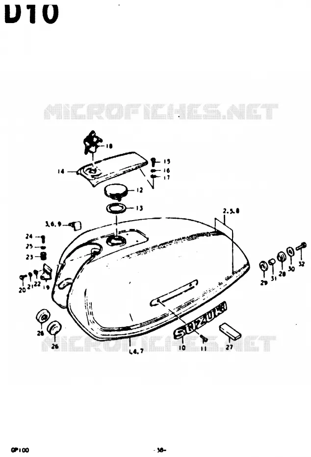RESERVOIR D'ESSENCE Suzuki MOTO 100 GP 1992  GP100N(C/N)