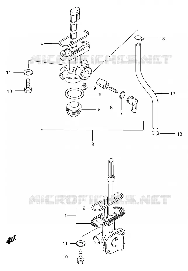 ROBINET D'ESSENCE (MODELE X/Y) Suzuki MOTO 250 GN 2000  GN250EY(E2)