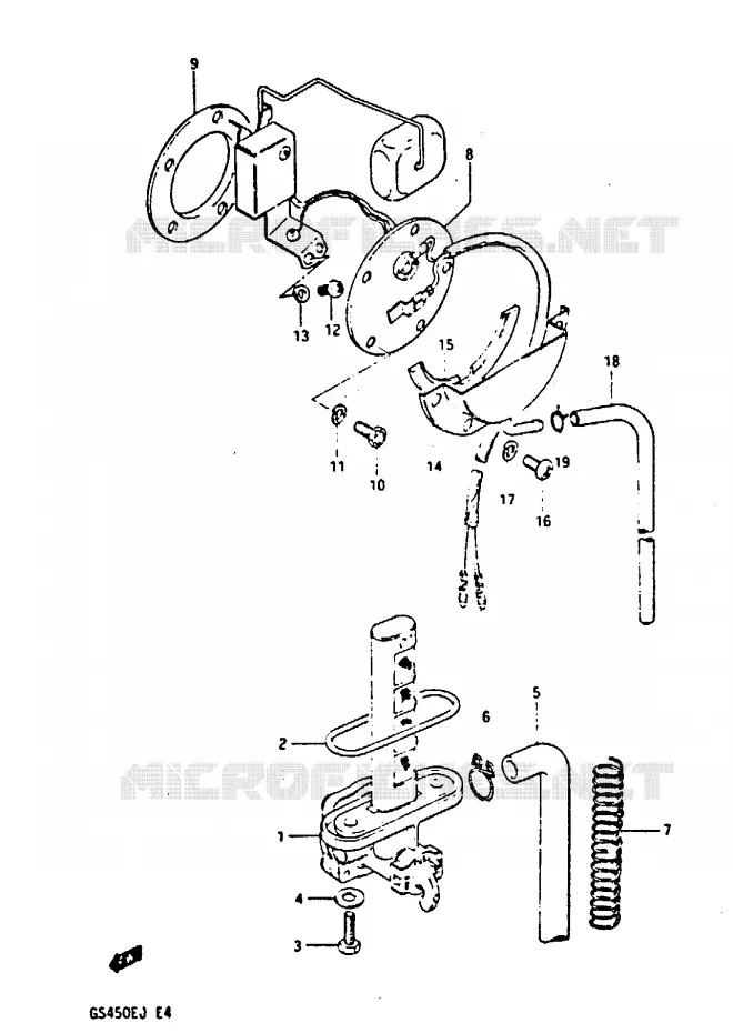 ROBINET D'ESSENCE Suzuki MOTO 450 GS-E 1988  GS450EUJ(E/F/G/H/J)