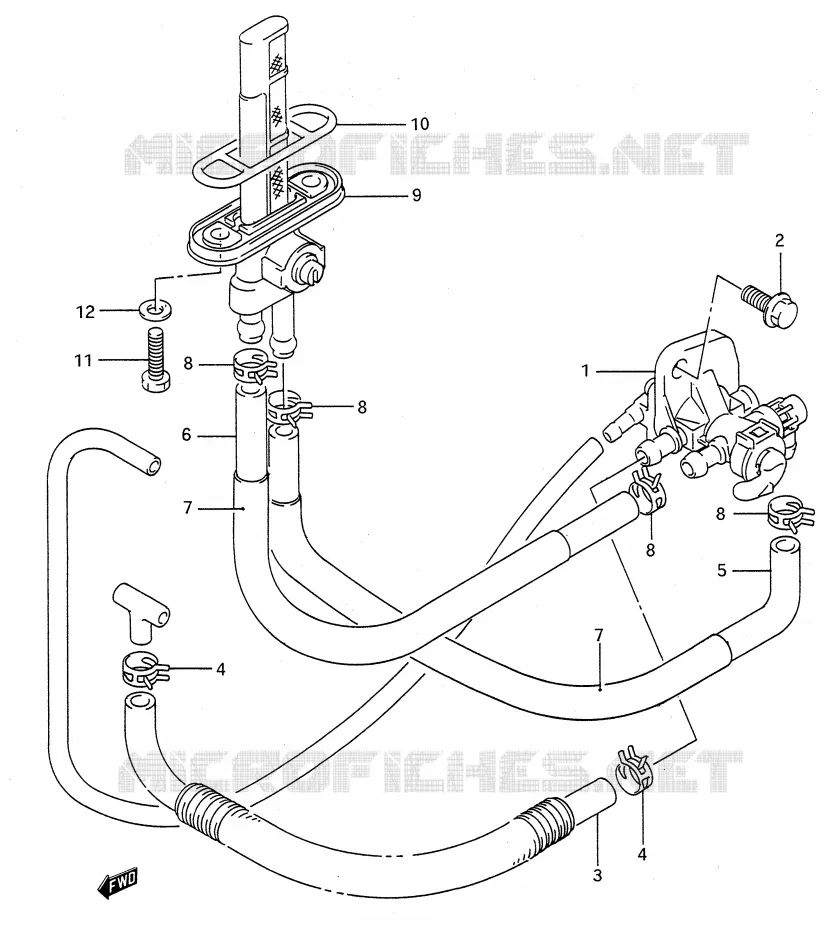 ROBINET D'ESSENCE Suzuki MOTO 500 GS-E 1996  GS500ET(E28)