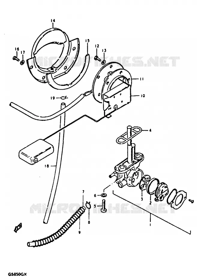 ROBINET D'ESSENCE Suzuki MOTO 850 GS 1981  GS850GX(T/X)
