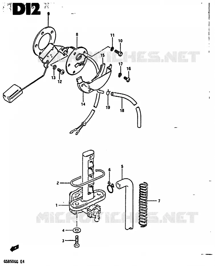 ROBINET D'ESSENCE Suzuki MOTO 850 GS 1985  GS850GF(E4)