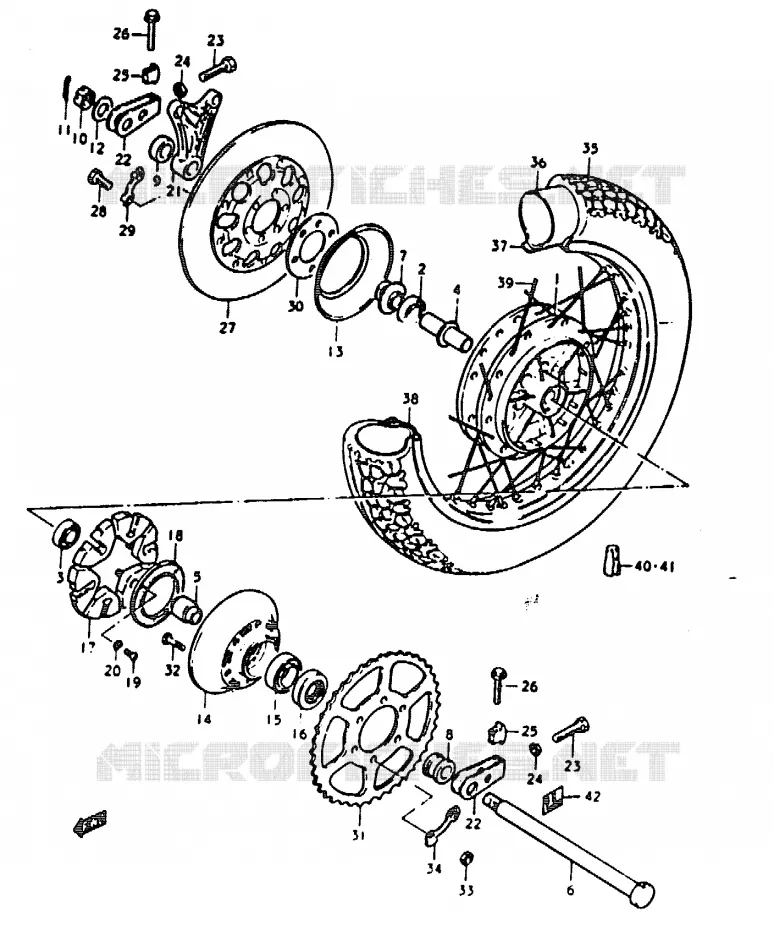 ROUE ARRIERE (GS1000C, N) Suzuki MOTO 1000 GS 1979  GS1000N(C/N)