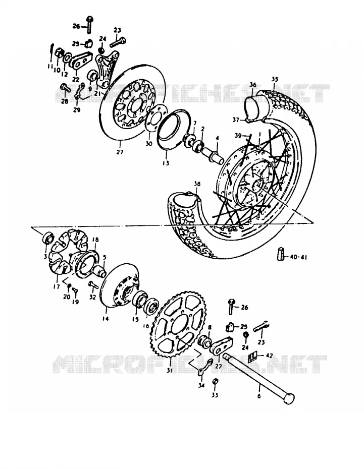 ROUE ARRIERE (GS1000T) Suzuki MOTO 1000 GS 1980  GS1000HT(T)