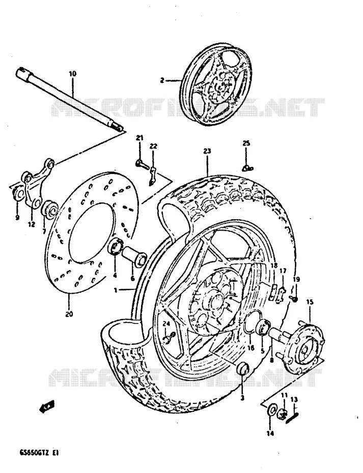 ROUE ARRIERE Suzuki MOTO 650 GS 1999  GS650GTX(X/Z)