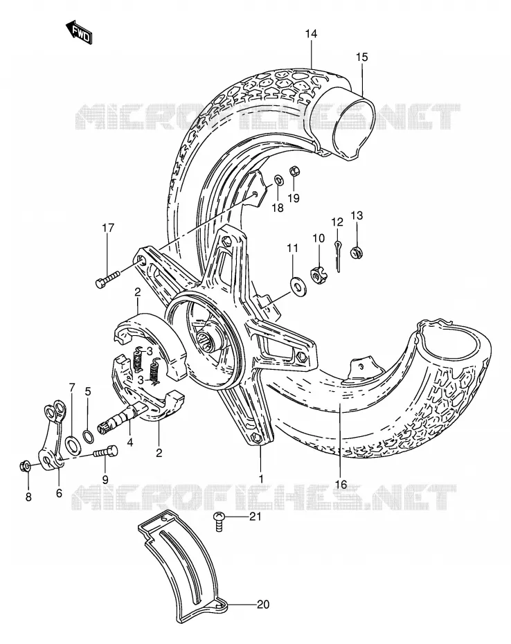 ROUE ARRIERE Suzuki SCOOTER 50 FZ 1993  FZ50NP(E1)