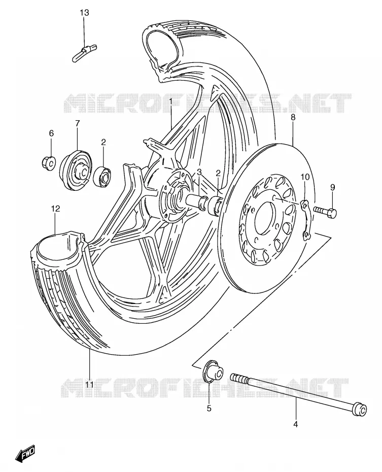 ROUE AVANT (GS125ESX/ESY) Suzuki MOTO 125 GS 1999  GS125UX(E71)