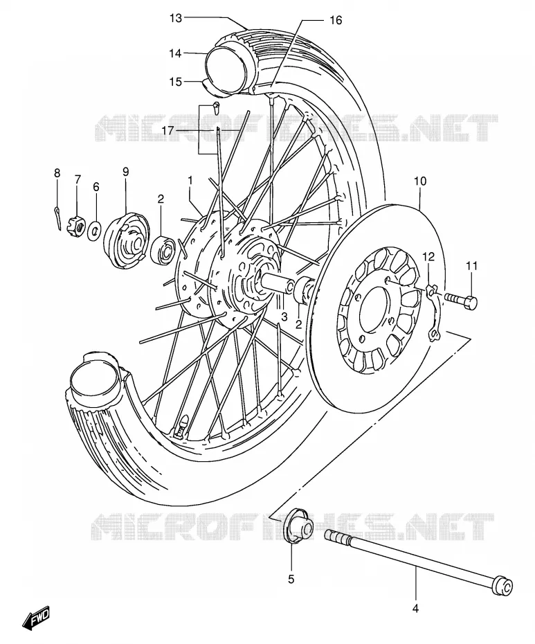 ROUE AVANT (GS125SR) Suzuki MOTO 125 GS 1982  GS125EZ(E1)