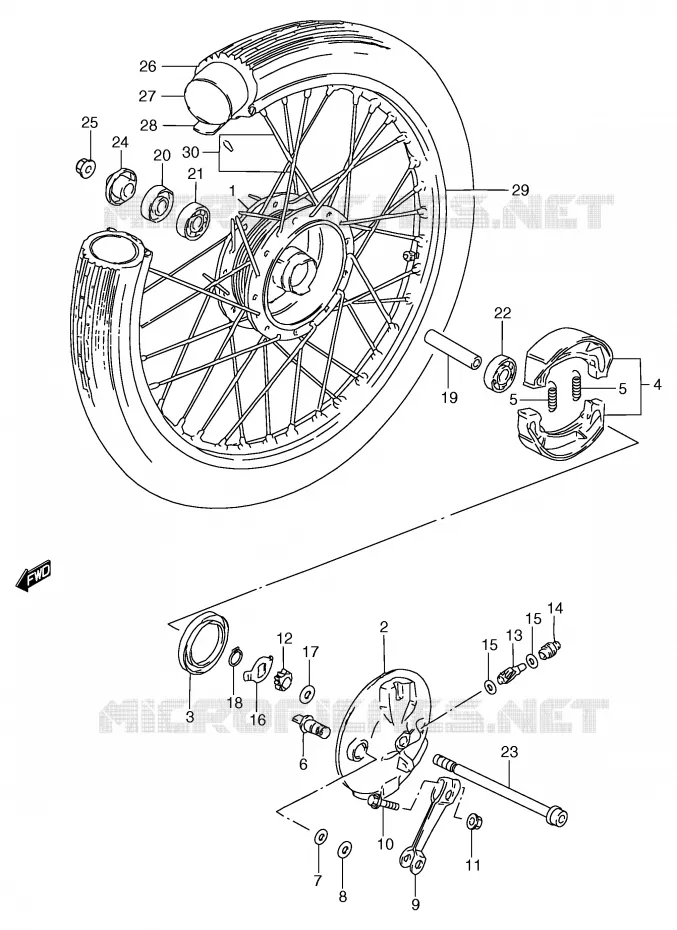 ROUE AVANT (GS125UX/UY) Suzuki MOTO 125 GS 2000  GS125SY(E71)
