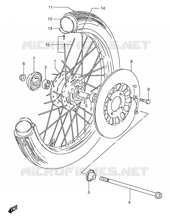 ROUE AVANT (GS125X/SX/SUX/SY/SUY) Suzuki MOTO 125 GS 1999  GS125SUX(E71)