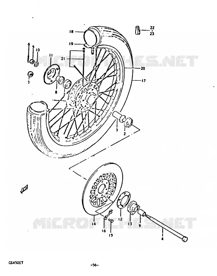 ROUE AVANT (GS450T) Suzuki MOTO 450 GS-E 1980  GS450ET(T)
