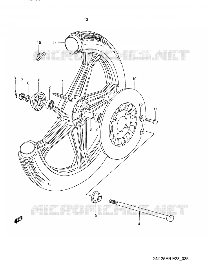 ROUE AVANT Suzuki MOTO 125 GN 1994  GN125ER(E28)