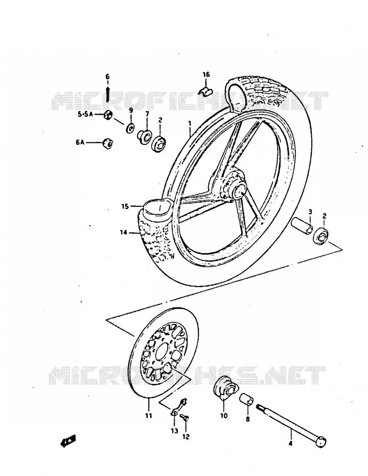 ROUE AVANT Suzuki MOTO 450 GS-S 1987  GS450SH(E/F/G/H/J)